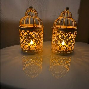 2  Metal Birdcage tea light holders NIB
